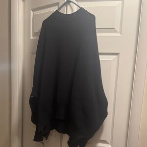 Free People Black Oversized Camden Sweater